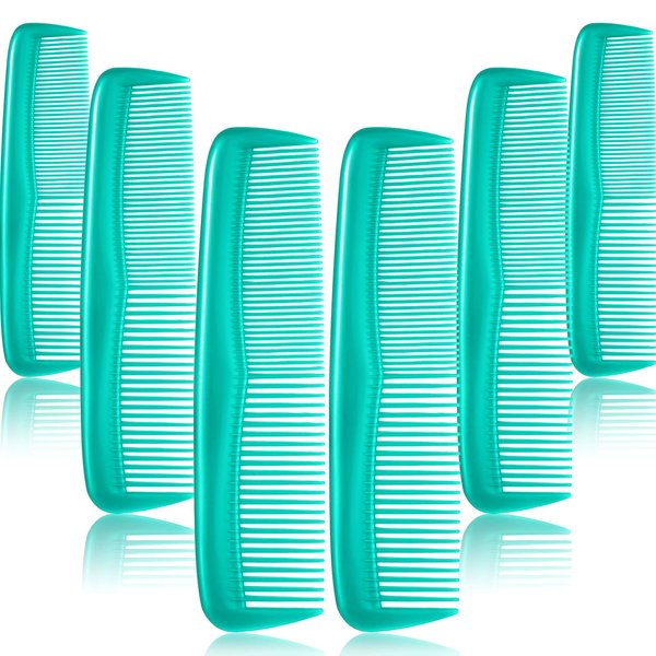 12 Pieces Hair Combs Set Pocket Fine Plastic Hair Combs for Women and Men, Fine Dressing Comb (Cyan-blue)