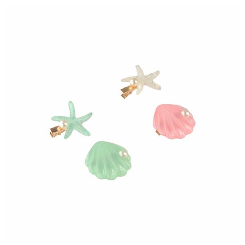 6 Pcs Starfish Shell Hair Clips, Cute Sequin Pearl Hair Barrettes, Sweet Shiny Beach Bangs Hair Clips, Exquisite Hair Styling Accessories for Women Girls Kids