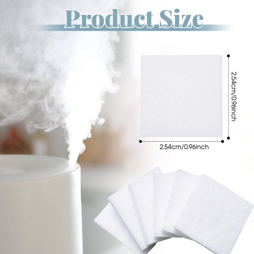 Square humidifier Essential Oil Pads Unscented Replacement Aroma Pads White Essential Oil Diffuser Pads Simply Diffusers Oil Pads Humidifier Accessories for Car Room Air (100 Pieces)