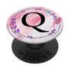 Cell Phone Pop Out Holder,Pink Purple Blue Flower Letter Q PopSockets PopGrip: Swappable Grip for Phones & Tablets