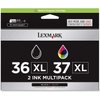 Lexmark 18C2249 36XL 37XL X3650 X4650 X5650 X6650 X6675 Z2420 Ink Cartridge (Black & Color, 2-Pack) in Retail Packaging