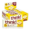 think! Protein Bars, High Protein Snacks, Gluten Free, Sugar Free Energy Bar with Whey Protein Isolate, Lemon Delight, Nutrition Bars Without Artificial Sweeteners, 2.1 Oz (10 Count)