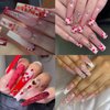 ROFIBUT Gold Letters Nail Charms 3D Alloy English Alphabet Stud Nail Diamonds with Rhinestones Design Letter Capital Nail Gems for Women Girls Acrylic Nails Decoration Supplies Making Crafts 26Pcs