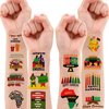 100PCS Happy Kwanzaa African American Theme Temporary Tattoos Birthday Party Decorations Favors Supplies Cute Black History Month Africa Tattoo Stickers Gifts for Girls Boys Home Activity Class Prizes