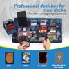 MTG Deck Box, Double Display Window Deck Box MTG, Commander Deck Box Fits 120+ Single Sleeved Cards, PU Leather Magnetic Closure Card Deck Box with 2 Dividers&2 Toploaders for TCG, CCG, Black/Blue