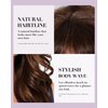 Allbell Body Wave Wig with Bangs Medium Length Highlight Brown Wigs for Women Synthetic Mixed Brown Wavy Curly Wigs Heat Resistant Fiber Hair for Daily 16Inch