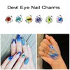 Devil Eye Nail Charms,24PCS 3D Alloy Nail Art Rhinestones Decoration for Acrylic Nails, Nail Diamonds Nail Jewels Accessories for Nail Art Supplies Manicure Craft DIY
