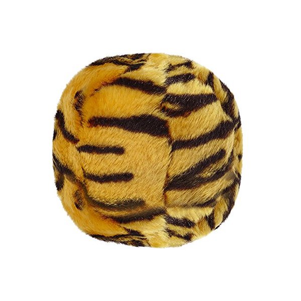 Fluff and Tuff Plush Toy Balls for Dogs, Medium 5.5-Inch (Tiger Ball)