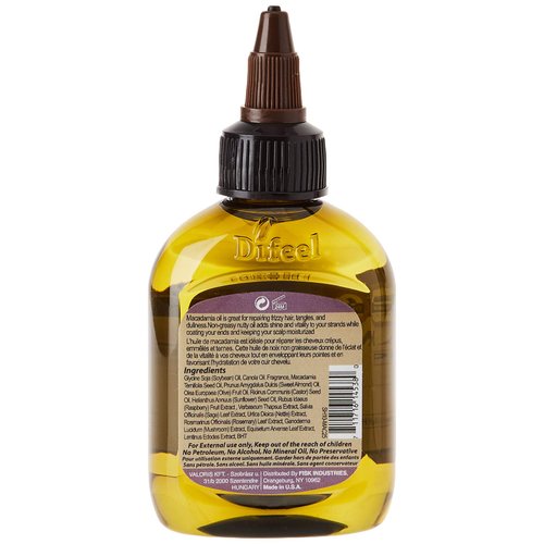 Difeel Premium Mega Care Natural Hair Oil - Macadamia Oil 2.5 ounce