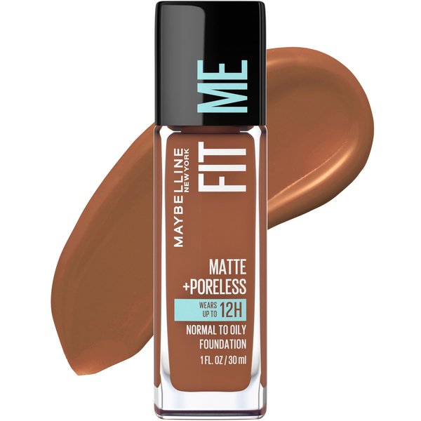 Maybelline New York Fit Me Matte Plus Poreless Foundation, Nutmeg, 1 Fluid Ounce