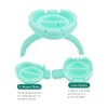 200 PCS Disposable Glue Cup Lash Tattoo Nail Art Pigment Rings 2 Slots Plastic Glue Ring Holders Palette for Eyelash Extension Beauty Tool Bulk (Green)