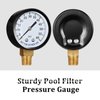 Pool Filter Pressure Gauge Spa Aquarium Water Pressure Gauge 2 Inch Dial, 60 PSI, 1/4 Inch NPT Bottom Mount, Pool Utility Pressure Gauge with Tape Compatible with Hayward, Pentair, Jandy