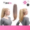JUVABUN 17" Straight Claw Clip In Ponytail Hair Extensions - Dark Blonde| Ponytail Extension Human Hair | Hair Extensions for Women & Men | Washable, Realistic And Synthetic | Dark Blonde