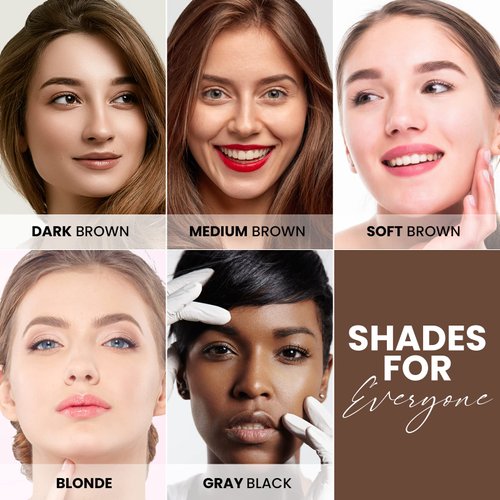 Eyebrow Stamp Stencil Kit (Gray Black), Eyebrow Stamp Pomade with 24 Reusable Thin & Thick Brow Stencils, Eyebrow Stencils Shaping Kit Definer