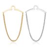 JOVIVI 2pcs Set Men's Silver Golden Necktie Tie Clips Link Chain Cravat Collar Pins Brooch w/Box