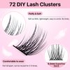 Miuffue Lash Clusters DIY Eyelash Extensions 72 Pcs Cluster Eyelash Extensions Individual Lashes Wispy False Eyelashes Super Thin Band Soft Mixed Tray Eyelash Clusters (Iconic, C-8-16mix)