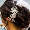 Handmade Silver Bridal Hair Comb Clip Flower Bride Wedding Bridesmaids Hair Vine Crystal Hair Accessories for Brides Headpieces