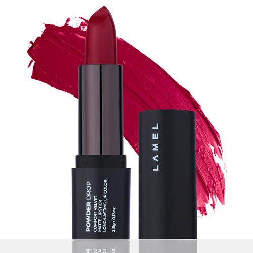 Lamel Powder Drop Lipstick – Long Lasting Matte Lipstick With Creamy & Hydrating Formula, Buildable Finish – Red Lipstick – 403 Vintage Rose