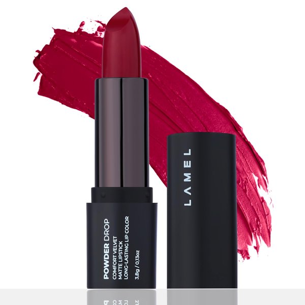 Lamel Powder Drop Lipstick – Long Lasting Matte Lipstick With Creamy & Hydrating Formula, Buildable Finish – Red Lipstick – 403 Vintage Rose