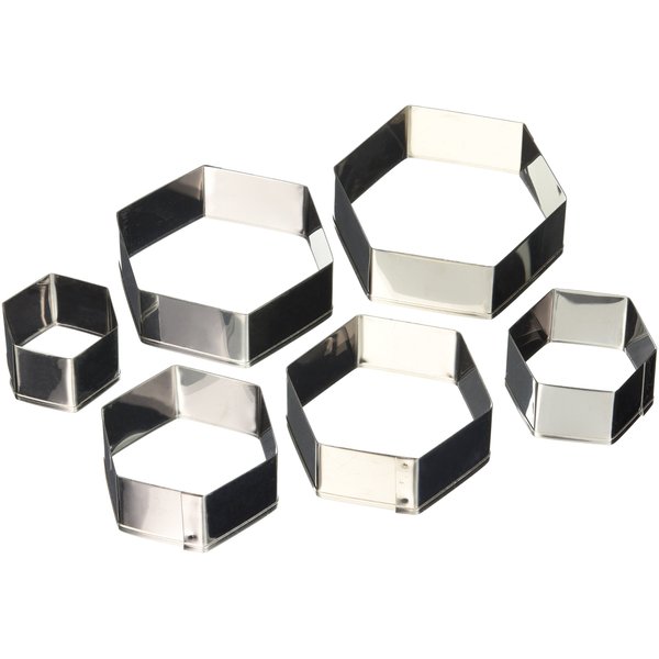 Ateco Rectangle Pastry Fluted Round Cutters in Graduated Sizes, Plain Edge