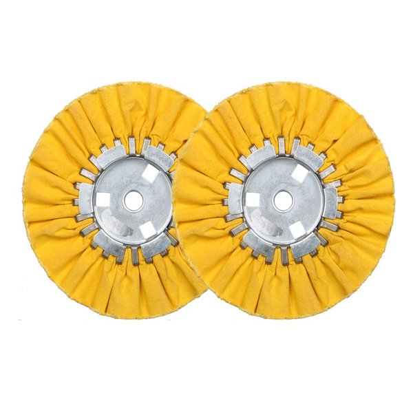 8" Yellow Airway Buffing Wheel,5/8'' Arbor Hole,12 Plys/Hard Polishing for Angle Grinder,2PCS