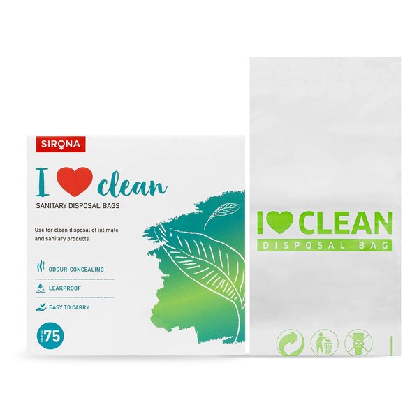 Sirona Personal Disposal Bags – 75 Bags for Discreet Tampons, Sanitary Pads/Napkin, Panty Liners, Tampons & Condoms | Menstrual Care and Hygiene Products