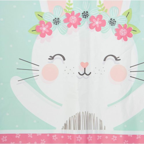 Creative Converting Party Supplies, Bunny Party Plastic Tablecloth, Tablecover, Multicolor, 102in X 54In