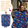 Ramede 2 Pieces Kids Barber Cape with Cartoon Patterns 55 x 40 Inches Hair Cutting Cape Hair Cut Apron Cape with Adjustable Closure Hair Styling Salon Haircutting Cover for Child, Dinosaur Style