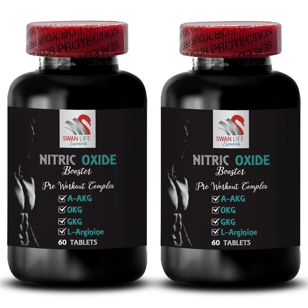 Nitric oxide supplements for men - NITRIC OXIDE BOOSTER - Exercise supplement, Power supplement, Energy booster, Pump support, Physical activity, Performance mix, Fitness blend 2 Bottle 120 Tablets