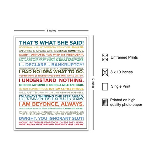 The Office Merchandise - Michael Scott Poster - The Office Merch - The Office Decor - The Office Wall Decor - The Office Gifts - The Office Quotes The Office Wall Art Picture - Boss Gifts - Men, Women