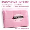 Pink Lint Free Wipes, BORNBYME 300 PCS Super Absorbent Soft Nail Wipes Gel Pads for Nail Remover, Nail Clean, Nail Prep, Eyelash Extensions Remover, Cleaning Glue, Cleaning Brush
