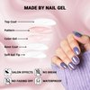 WOOYAS Glitter Press On Nails Short, Square Fake Nails Blue Purple Press-On False Nails Handmade Gel Glue On Nails, 24Pcs Glossy Manicure Set with Nail Glue Adhesive Tabs for Women