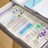 STORi SimpleSort 6-Piece Stackable Clear Drawer Organizer Set | 9" x 3" x 2" Rectangle Trays | Narrow Makeup Vanity Storage Bins and Office Desk Drawer Dividers | Made in USA