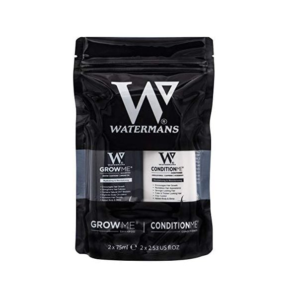 Watermans Grow Me minis Travel shampoo and conditioner set - Great for your gym bag
