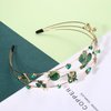 mokkia St.Patrick's Day Headband Accessories for Women Enamel Green Shamrock Headband Jeweled Rhinestone Headband St.Patrick's Day Outfits Holiday Gifts (St.Patrick's Day 1)