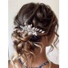 Yean Crystal Bride Wedding Hair Comb Silver Rhinestone Bridal Hair Accessories Pearl Hair Piece for Women and Girls