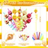 Moltby 110 PCS Ice Cream Party Favors - Ice Cream Slap Bracelets, Stamps, Tattoos Stickers, Keychains, and Drinking Straws for Kids Girls Sweet Summer Baby Shower