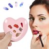 SUKPSY Stainless Steel Nail Art Makeup Palette,Nail Art Plate Palette,Heart Shaped Nail Art Display Holder,Nail Polish Color Mixing Plate, for Small Item Storage and DIY Jewelry Making (Pink)