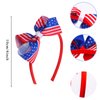 DIUEWOW Patriotic Head Boppers Independence Day Headband American Flag Bow Hair Hoop 4th of July Party Favors Red Star Hair Accessories Headwear for Veteran's Day and Memorial Day