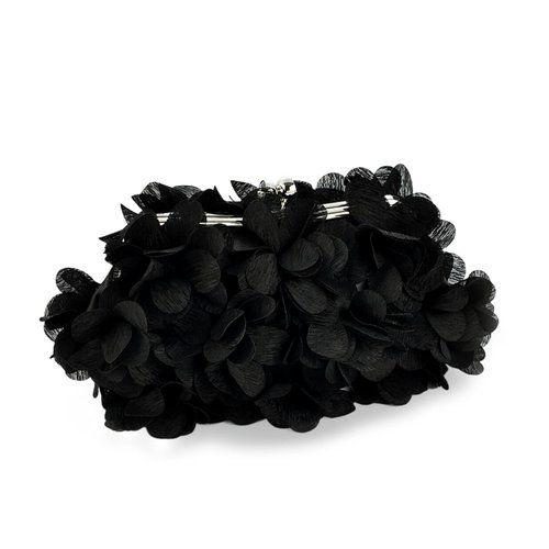 JAMBHALA Women Clutch Evening Bag Small Floral Purses with Chain for Wedding, Party, Prom，Black