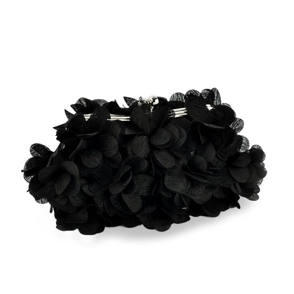 JAMBHALA Women Clutch Evening Bag Small Floral Purses with Chain for Wedding, Party, Prom，Black