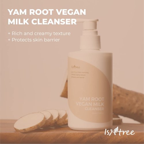 IsNtree Yam Root Vegan Milk Cleanser 220ml 7.43 fl.oz/cleanser with rich and creamy texture and protects skin barrier