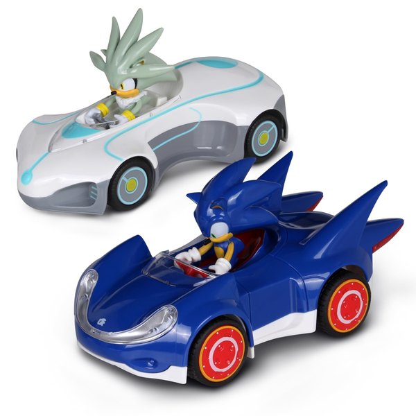 NKOK Sonic The Hedgehog Silver & Sonic Pull-Back Racers - 2-Pack