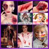 DE'LANCI Halloween SFX Makeup Kit, 17 Pcs Pro Special Effects Stage Makeup for Vampire Zombie Makeup, Easy to Use Demonic FX Set for Beginners with Scar Wax,Liquid Latex,Fake Blood,Bruise Wheel,Cotton