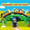 DSHMIXIA Battery Operated Train for Wooden Train Track Set Toys for 3 4 5 Year Old Boys Kids Action Locomotive Train Magnetic Connection (Without Battery) (Blue)