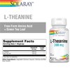 Solaray L-Theanine 200mg w/Green Tea Leaf 100mg Relaxation, Stress, Mood & Focus Support w/Out Drowsiness Lab Verified 90 VegCaps