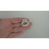 Generic Small oval circle pearl crystal silver metal hair claw clip bridal clip
