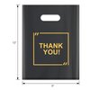 50 Pack Die Cut Plastic Shopping Bags with Thank You Logo 9x12 Merchandise Bags Extra Thick Glossy and Shopping Bags for Retail,Boutique Bags with Handles for Merchandise, Gifts, Trade Shows