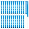 60PCS Hair Perm Rods Set Coolrunner Cold Wave Curlers Perming Rods Plastic Curler Perm Rods with Steel Pintail Comb, DIY Hair Curler Styling Tools for Hairdressing Hair (0.9cm, Blue) (0.9CM) (Blue)