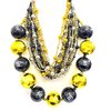 GZYSSL 49 Pcs Happy New Year Beads Necklaces Black Gold Silver New Year Eve Jumbo Beads Necklaces Happy New Year Eve Party Favors Decorations Accessories